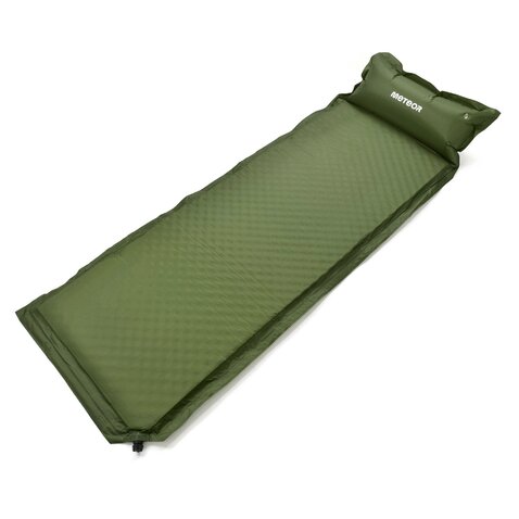 Samo-nafukovacia karimatka s vankúšom 200cm zelená