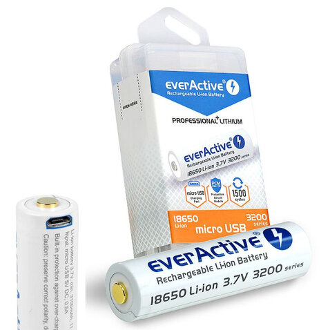 Nabíjecí baterie USB 18650 EverActive 3200mAh