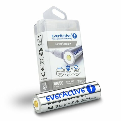 Nabíjecí baterie USB 18650 EverActive 2600mAh