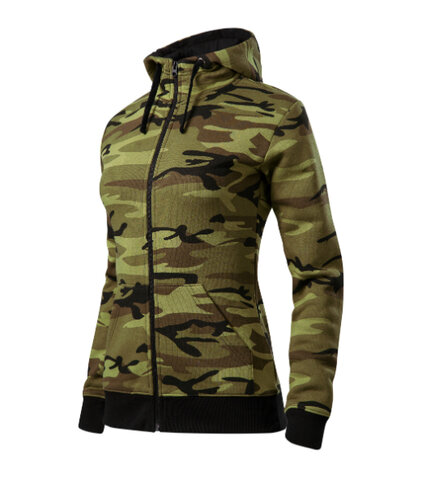 Mikina Camo Zipper dámská CZ green camo