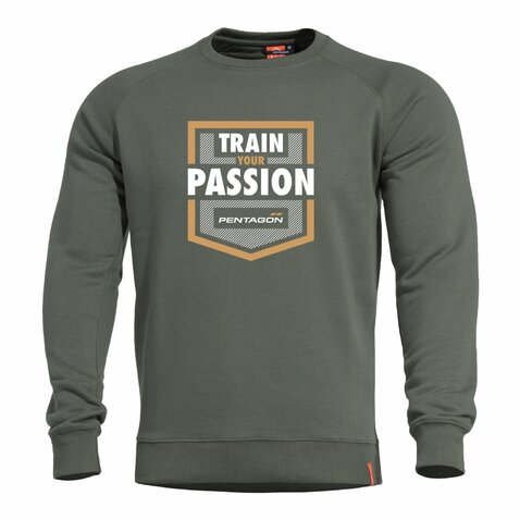 Mikina Pentagon Hawk Train Your Passion olive drab