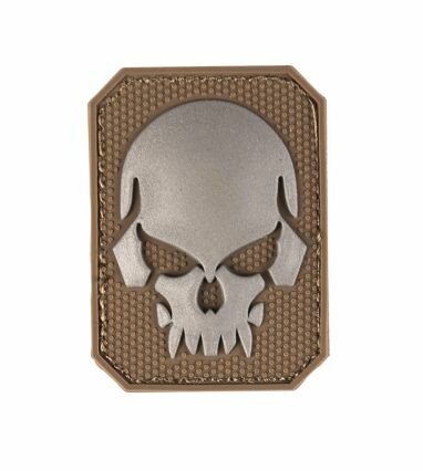 Nášivka na suchý zips - patch Skull 3D coyote