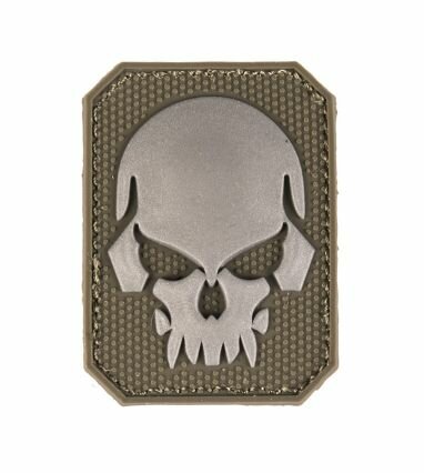 Nášivka na suchý zip / patch Skull 3D olive