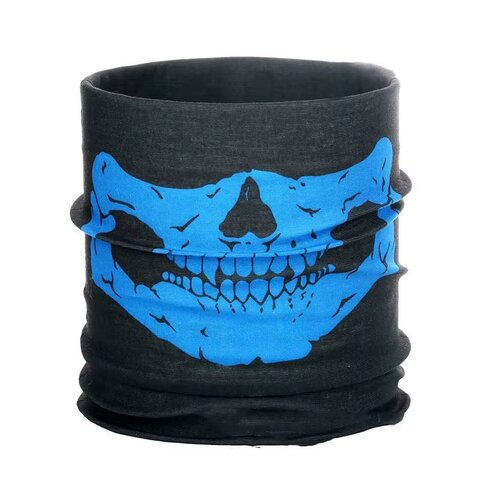 Multifunkční šátek Skull černo-modrý