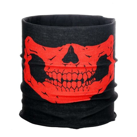 Multifunkční šátek Skull černo-červený