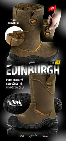 Zimné pracovné kožené topánky Edinburgh