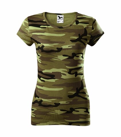 Tričko dámske camouflage green