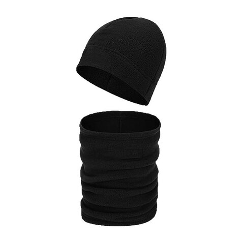 Čepice Beanie s multifunkční šálou černá