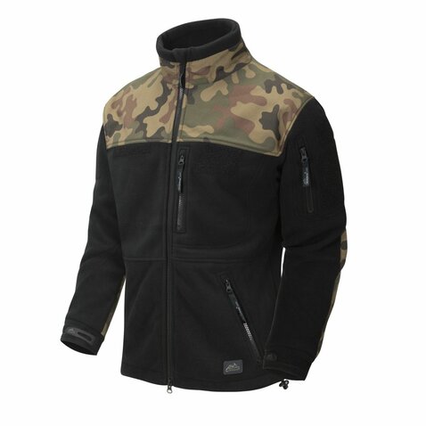 Bunda fleece HELIKON Infantry čierna / PL Woodland