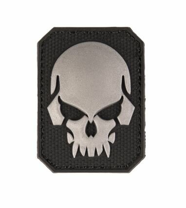 Nášivka na suchý zips - patch Skull 3D čierna