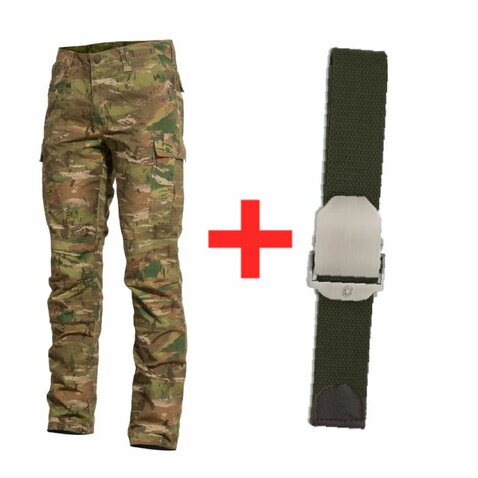 Kalhoty Pentagon BDU 2.0 grassman + opasek s kovovou sponou