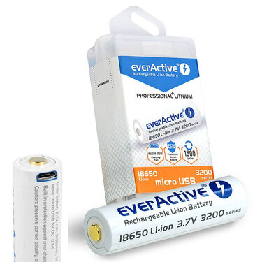 Nabíjecí baterie USB 18650 EverActive 3200mAh