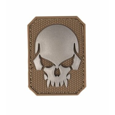 Nášivka na suchý zips - patch Skull 3D coyote