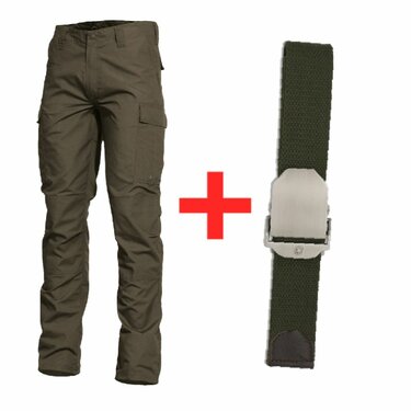 Kalhoty Pentagon BDU 2.0 ranger green + opasek s kovovou sponou