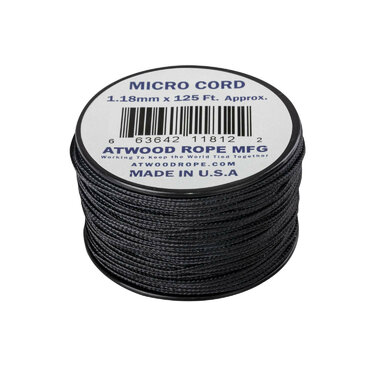Micro cord 1,18 mm Atwood 125ft černý