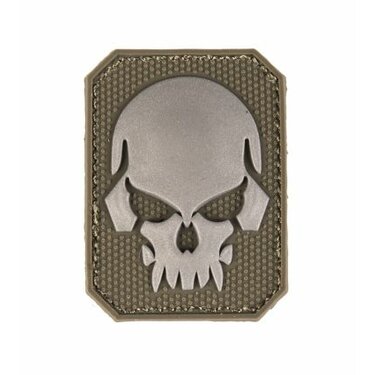 Nášivka na suchý zip / patch Skull 3D olive