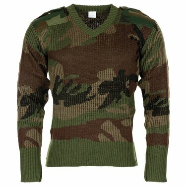 Svetr V-Neck Woodland s podílem vlny