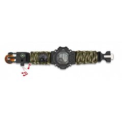 Hodinky digi s paracordem Barbaric 6v1 survival camo