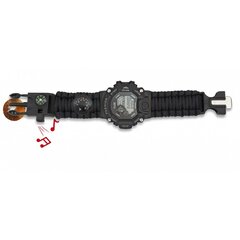 Hodinky digi s paracordem Barbaric 6v1 survival černé