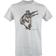 Tričko DEFCON5 Skull with Skateboard grey