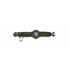 Hodinky digi s paracordem Barbaric 6v1 survival olive