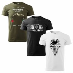 Triko 3x akciový set - Hory volají + SVK znak + skull