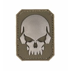Nášivka na suchý zip / patch Skull 3D olive