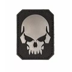 Nášivka na suchý zip/patch Skull 3D černá